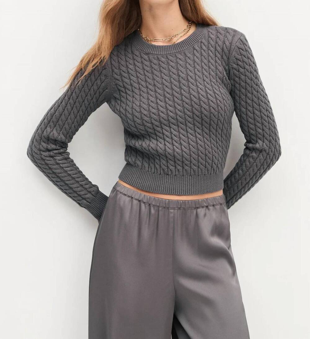 NEW FAVORITE DAUGHTER the feel good sweater in grey shadow